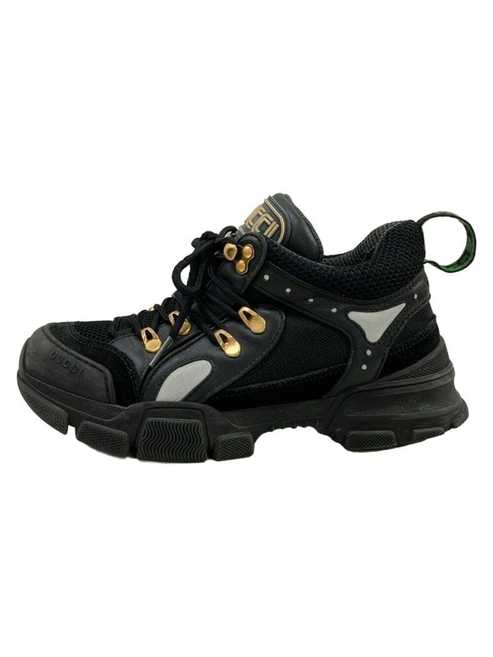 Gucci Sneakers Black Silver Leather